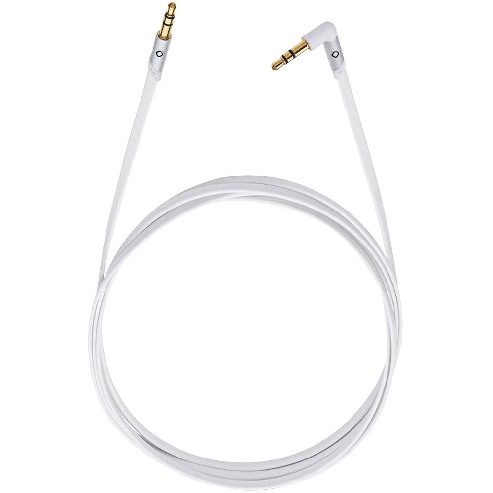 Oehlbach Utičnica Audio Priključni kabel [1x 3,5 mm banana utikač - 1x 3,5 mm banana utikač] 1.50 m Bijela pozlaćeni kontakti slika