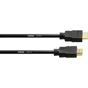Cordial HDMI Priključni kabel [1x Muški konektor HDMI - 1x Muški konektor HDMI] 1 m Crna slika