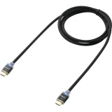 HDMI priključni kabel sa LED [1x HDMI-utikač 1x HDMI-utikač] 1 m crn