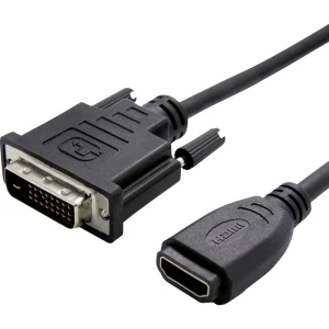 Value DVI priključni kabel 0.15 m 12.99.3116 crna [1x muški konektor dvi, 24 + 1 pol - 1x ženski konektor HDMI] slika
