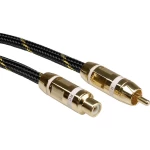 Roline Cinch video priključni kabel [1x muški cinch konektor - 1x ženski cinch konektor] 2.50 m crna/zlatna