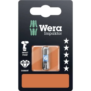 Wera 840/1 IMP DC Impaktor Bits SB SiS šestrubni bit 6 mm  čelik za alat legirani, s diamantnom oblogom D 6.3 1 St. slika
