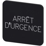 Siemens 3SU1900-0AF16-0GQ0 ploča za natpise kvadratan (Š x V) 22 mm x 22 mm Arrêt d'urgence crna, bijela 10 St.