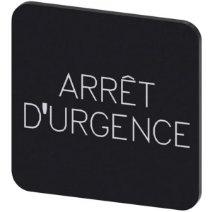 Siemens 3SU1900-0AF16-0GQ0 ploča za natpise kvadratan (Š x V) 22 mm x 22 mm Arrêt d'urgence crna, bijela 10 St. slika