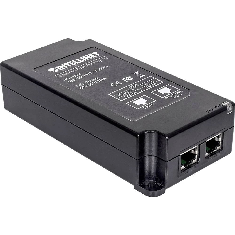 PoE injektor 10 / 100 / 1000 Mbit/s IEEE 802.3af (12.95 W), IEEE 802.3at (25.5 W) Intellinet 561037 slika