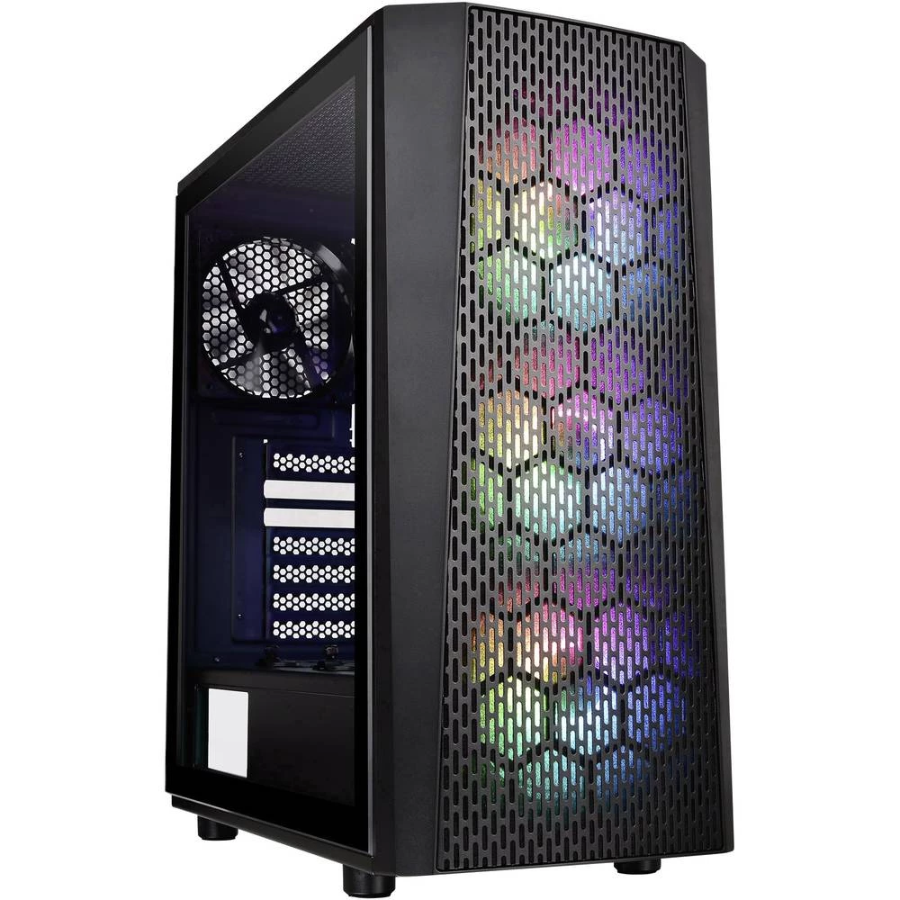 Midi-Tower Kućište za računala Thermaltake Versa J24 TG ARGB Crna 3 predinstalirana LED ventilatora, 1 predinstalirani LED venti slika