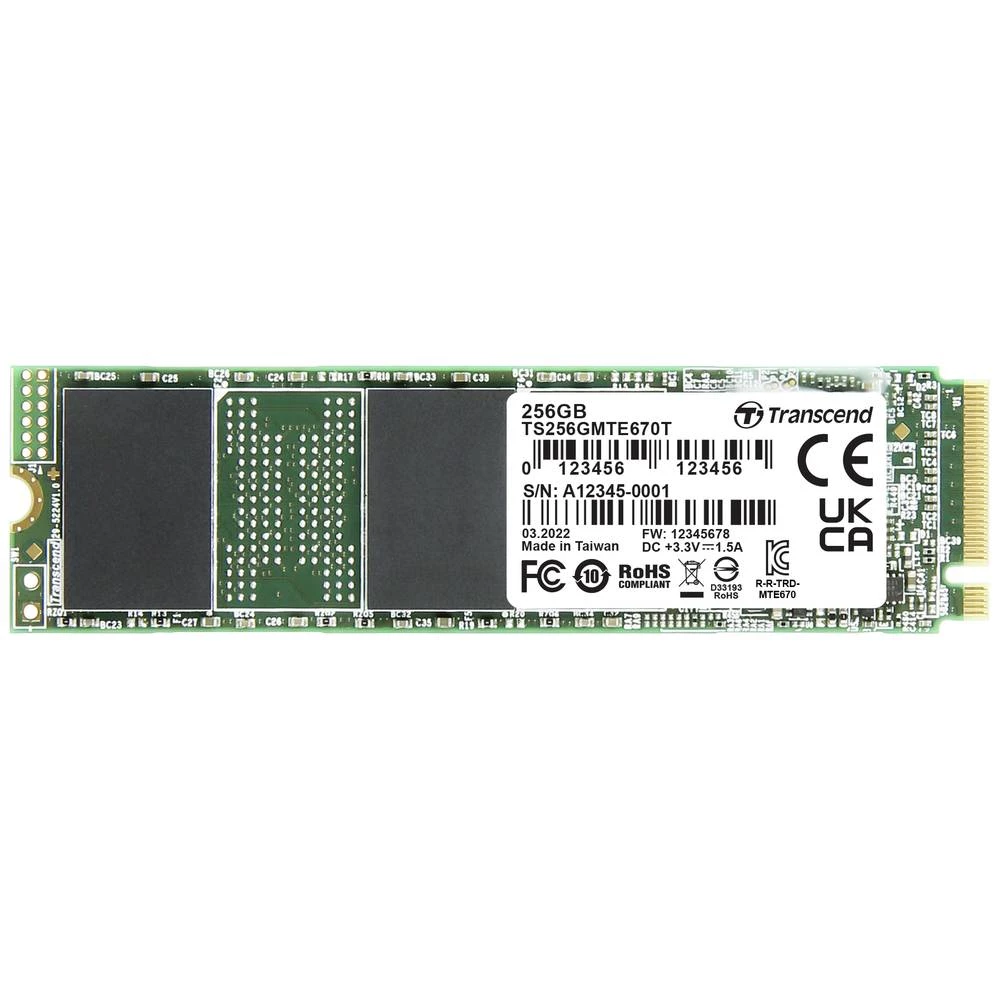 Transcend MTE670T 256 GB unutarnji M.2 PCIe NVMe SSD 2280 PCIe nvme 3.0 x4 industrijsko TS256GMTE670T slika