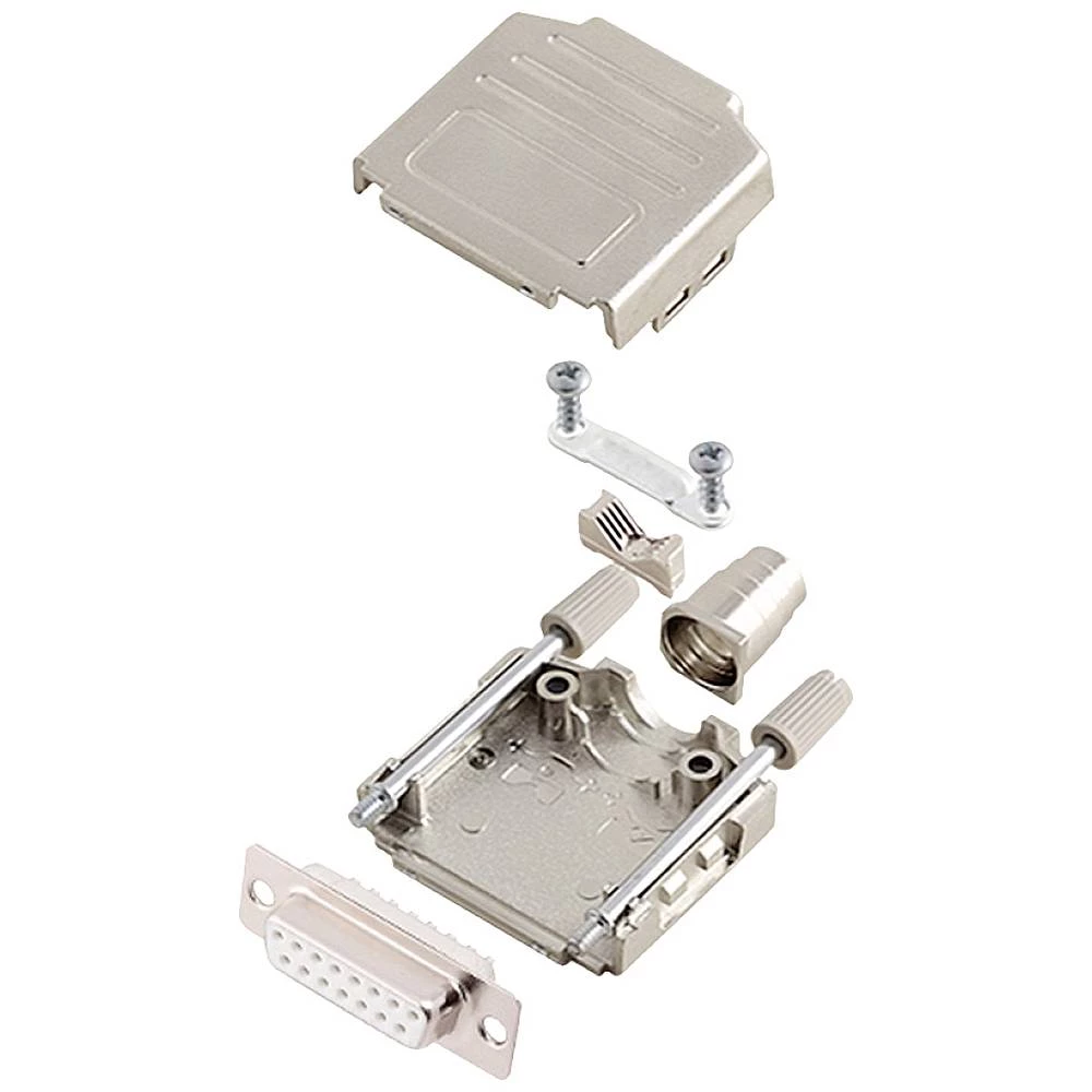 Višestruki ženski konektor D-SUB komplet 180 ° Broj polova: 15 Lemni kup encitech DPPK15-M-DMS-W-K 1 ST slika