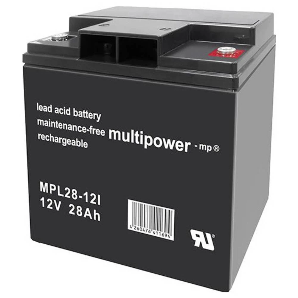 multipower MPL28-12I 146662 olovni akumulator 12 V 28 Ah olovno-koprenasti (Š x V x D) 166 x 176 x 126 mm M5 vijčani pri slika