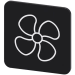 Siemens 3SU1900-0AF16-0RV0 ploča za natpise kvadratan (Š x V) 22 mm x 22 mm simbol ventilatora crna, bijela 10 St.