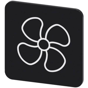 Siemens 3SU1900-0AF16-0RV0 ploča za natpise kvadratan (Š x V) 22 mm x 22 mm simbol ventilatora crna, bijela 10 St. slika