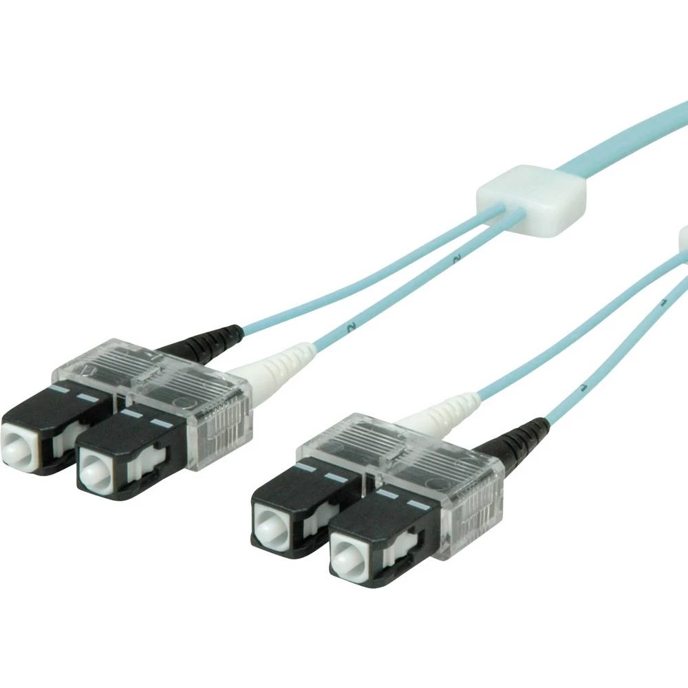 Easylan LSD31100050 staklena vlakna svjetlovodi priključni kabel 5.00 m tirkizna Multimode OM3 slika