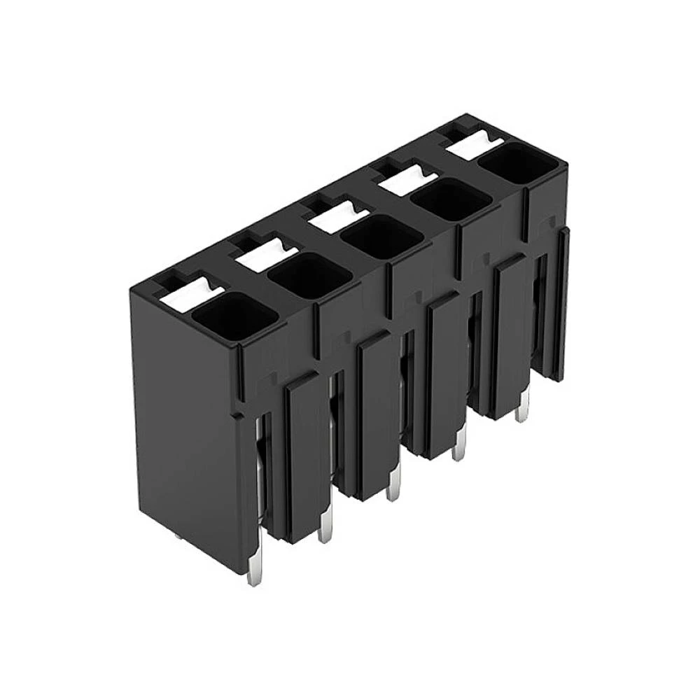 THR PCB terminal, potiskivači, 1,5 mm², korak 5 mm, 5-pinski, ugurati CAGE CLAMP®, 1,50 mm², crno WAGO 2086-3105 stezaljka za tiskane ploče 1.50 mm² Broj polova (broj) 5 crna 1 St. slika