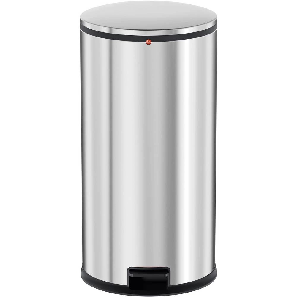 Kanta za smeće 44 l Hailo Pure XL (promjer x V) 450 mm x 700 mm srebrne boje, nožna pedala, poklopac s automatskim zatvaranjem 1 slika