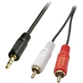 LINDY 35682 Cinch / utičnica audio priključni kabel [2x muški cinch konektor - 1x 3,5 mm banana utikač] 3.00 m crna slika