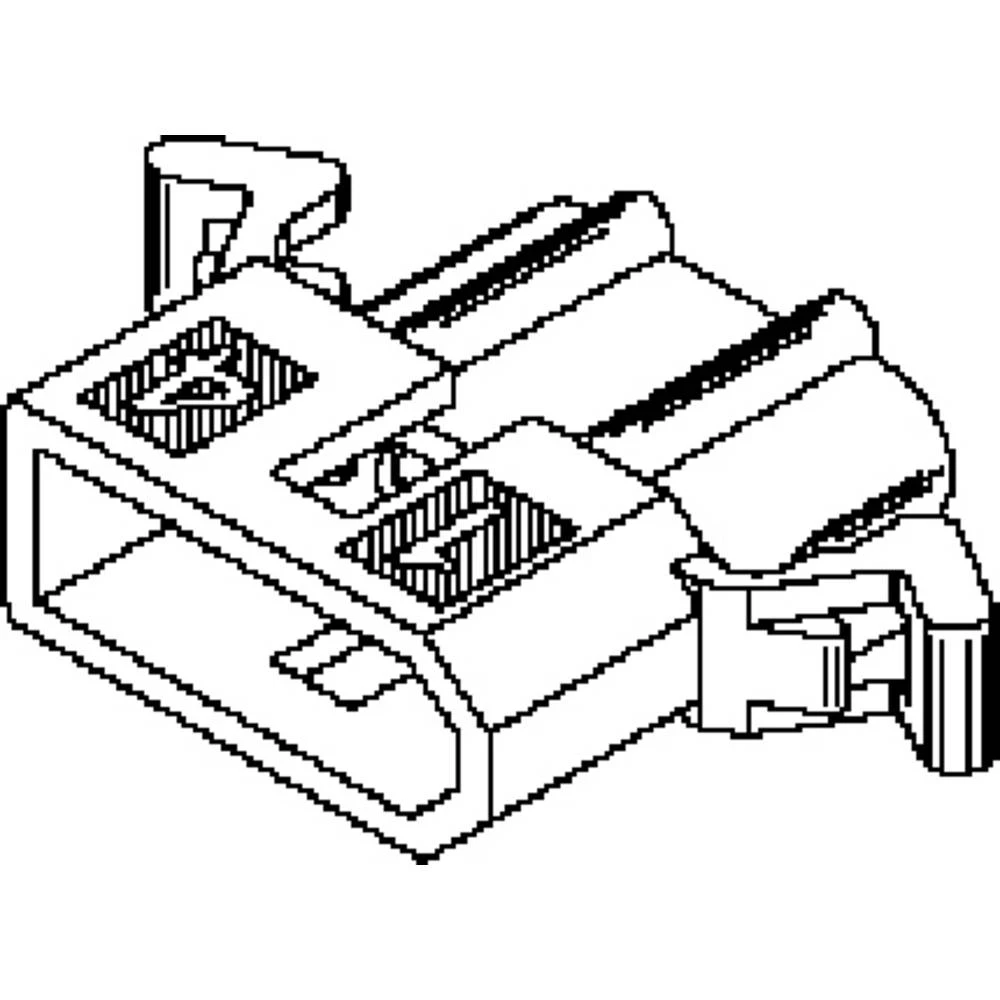 Molex 3062041 1.57mm Diameter Standard .062'' Pin and Socket Plug Housing, 4 Circuits, with Standard Mounting Ears slika