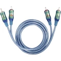 Oehlbach Cinch Audio Priključni kabel [2x Muški cinch konektor - 2x Muški cinch konektor] 0.50 m Prozirna-plava pozlaćeni kontak slika