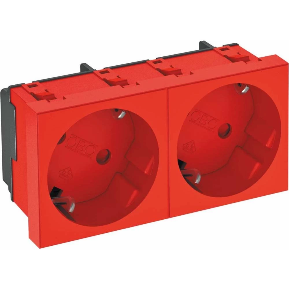 OBO Bettermann 6120108 Kabelske kanalice OBO utičnica STD-D3 SRO2 33 ° 2x signalna crvena Crvena slika