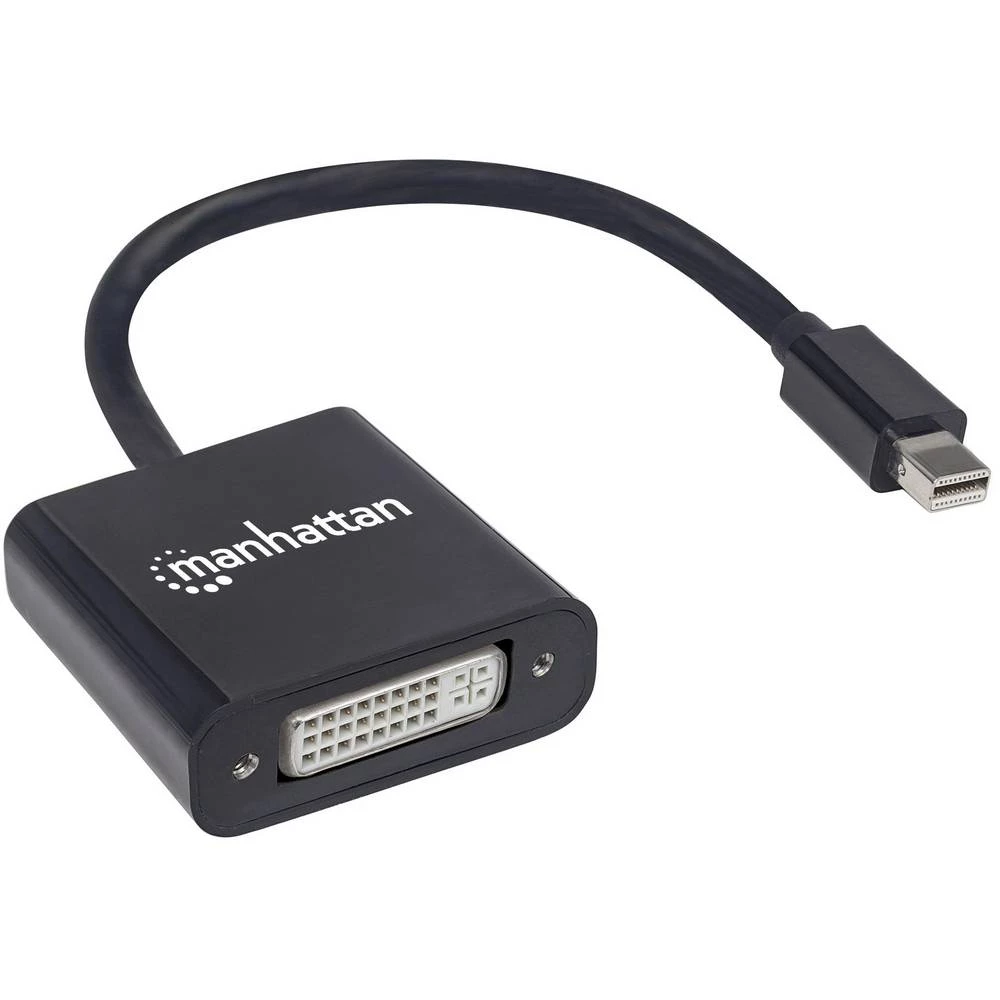 Manhattan 322485 Mini-DisplayPort adapter [1x muški konektor mini displayport - 1x ženski konektor dvi, 24 + 5 polova] crna sa zaštitom, UL certificiran 15.00 cm slika
