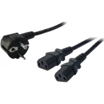 LogiLink struja priključni kabel [1x kutni sigurnosni utikač - 2x muški konektor iec, c13] 1.70 m crna