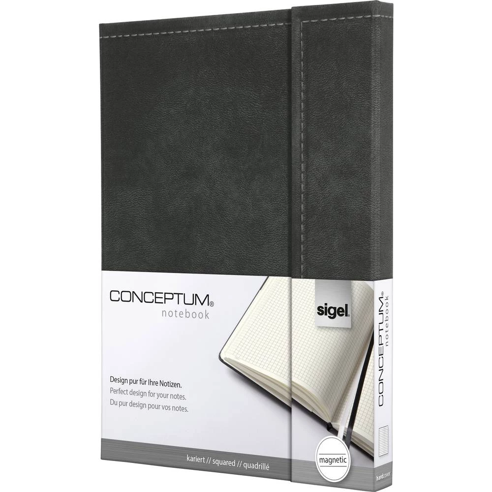 Sigel Bilježnica CONCEPTUM&reg; CO605 Kockasta Tamnosiva Broj listova: 97 DIN A5 slika