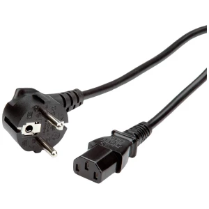 Roline green struja priključni kabel [1x sigurnosni utikač  - 1x ženski konektor IEC c13, 10 a] 0.8 m crna slika