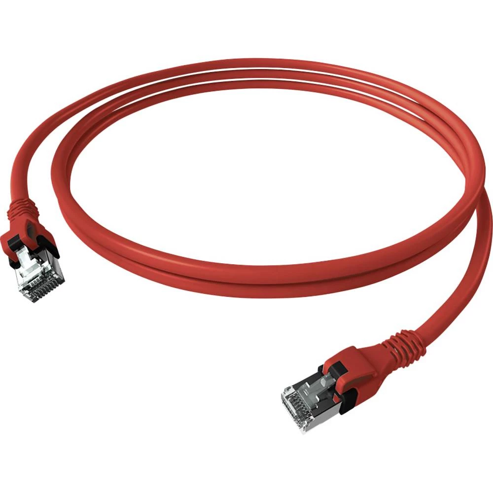 Easylan CPP1ORARAR0010 RJ45 mrežni kabel, Patch kabel CAT 6a S/FTP 1.00 m crvena (bistra) dvostruko zaštićen, bez haloge slika