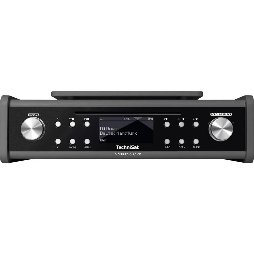 UKW Ugrađeni radio TechniSat DigitRadio 20 CD AUX, CD, UKW Antracitna boja slika