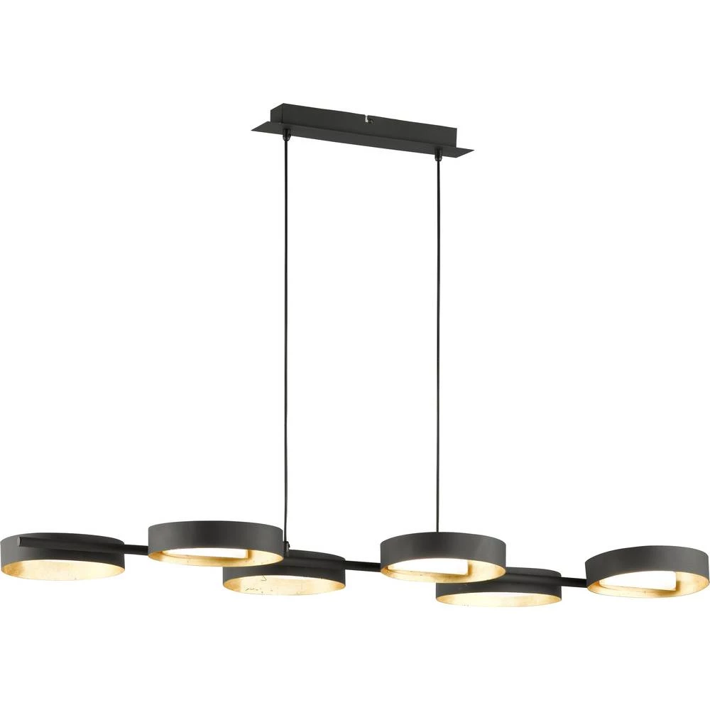 LED viseća svjetiljka 26 W Toplo-bijela WOFI Valencia 7612.06.46.8000 Crna, Zlatna slika