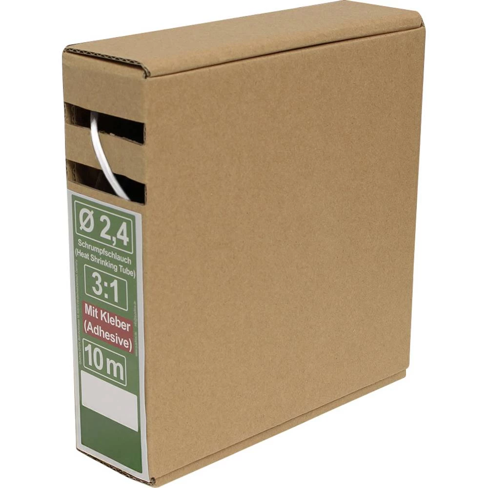 Quadrios 25CA485 skupljajuća cijev s ljepilomi bijela 2.4 mm 0.8 mm Stopa skupljanja:3:1 10 m slika