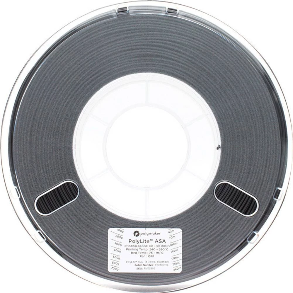 3D pisač filament Polymaker PolyLite&trade; 70198 ASA 2.85 mm Crna 1 kg slika