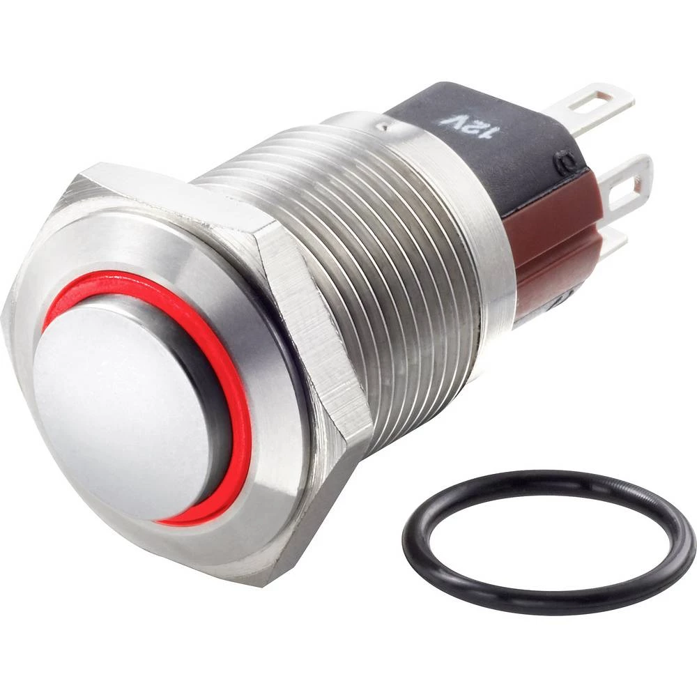 TRU COMPONENTS TC-GQ16-KH-11E/J/R/12V/S Tlačni prekidač sa zaštitom od vandalizma 48 V/DC 2 A 1 x OFF/(ON) IP65 vraća se u izspr slika