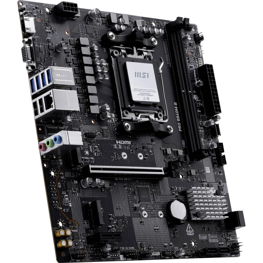 MSI PRO B840M-B matična ploča Baza #####AMD AM5 Faktor oblika (detalji) Micro-ATX Set čipova matične ploče AMD® B840 slika