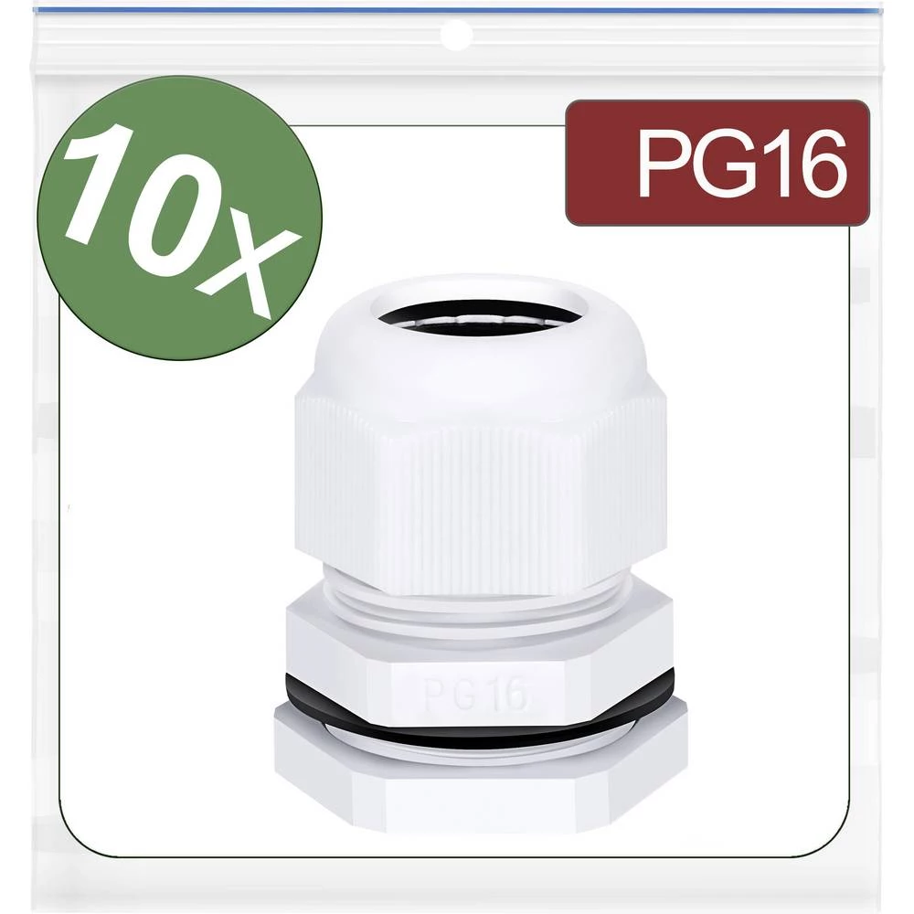 Quadrios 24CA408 kabelska uvodnica  PG16  poliamid bijela 10 St. slika