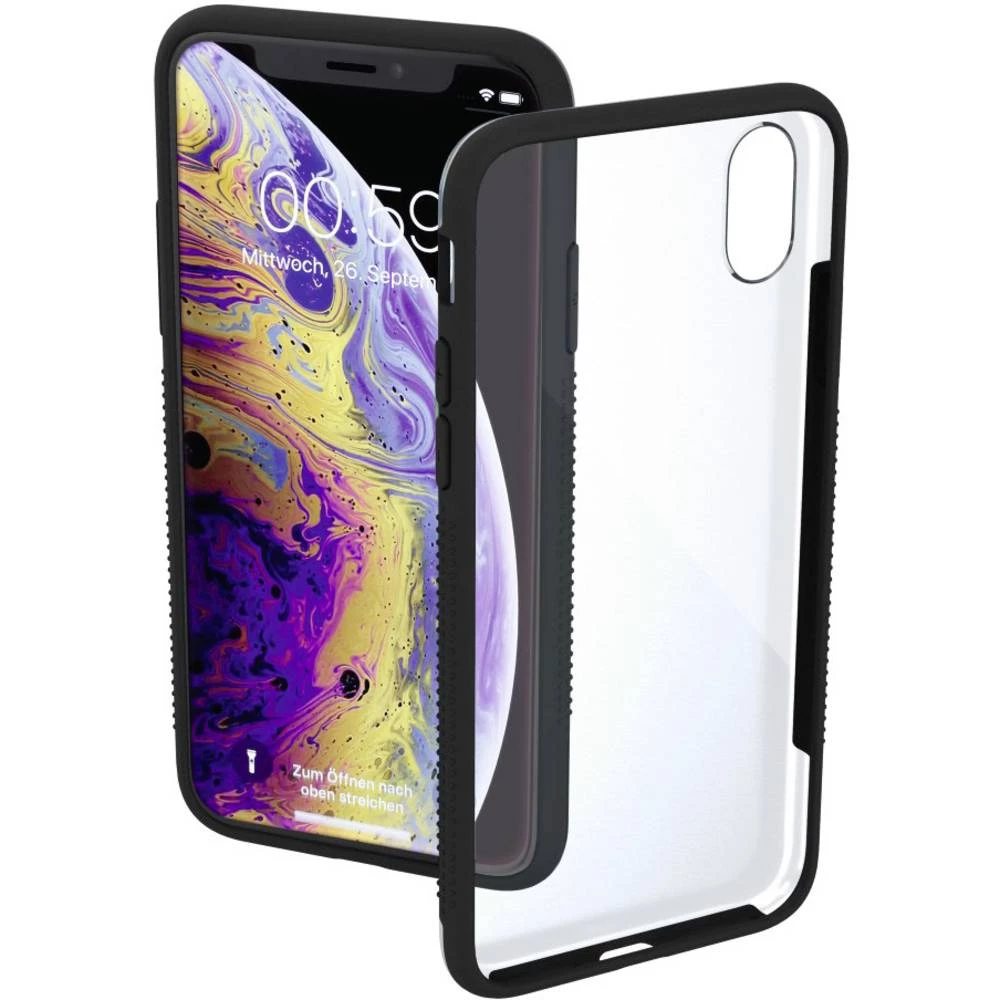 Hama Frame Stražnji poklopac za mobilni telefon Pogodno za: Apple iPhone XS, Apple iPhone X Prozirna, Crna slika