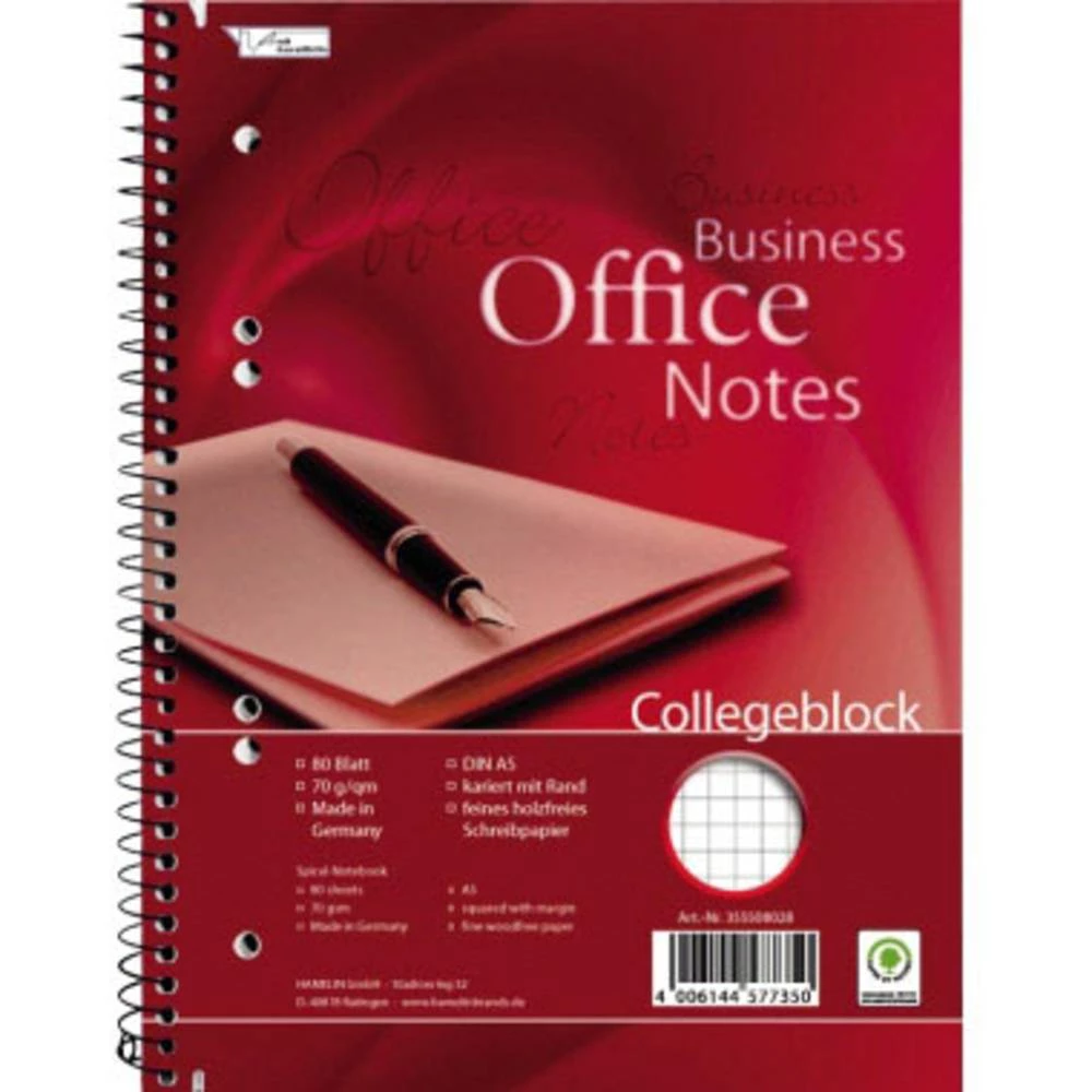 Blok za koledž 111108202 DIN A5 Kockasta s rubom Broj listova: 80 slika