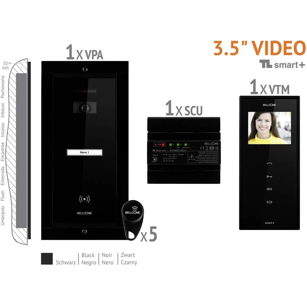 Bellcome VKM.P1FR.T3S4.BLB04 Video-portafon Crna slika