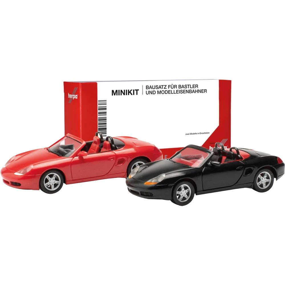 Herpa 013963 h0 model automobila Porsche Boxster S, crveni i crni slika