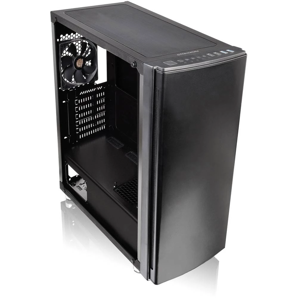 Midi-Tower Kućište za računala Thermaltake Versa H27 TG Crna 1 predinstalirani LED ventilator, Bočni prozor, Prikladno za AIO hl slika