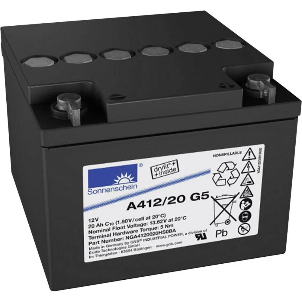 GNB Sonnenschein A412/20 G5 NGA4120020HS0BA olovni akumulator 12 V 20 Ah olovno-gelni (Š x V x D) 167 x 126 x 176 mm M5 slika