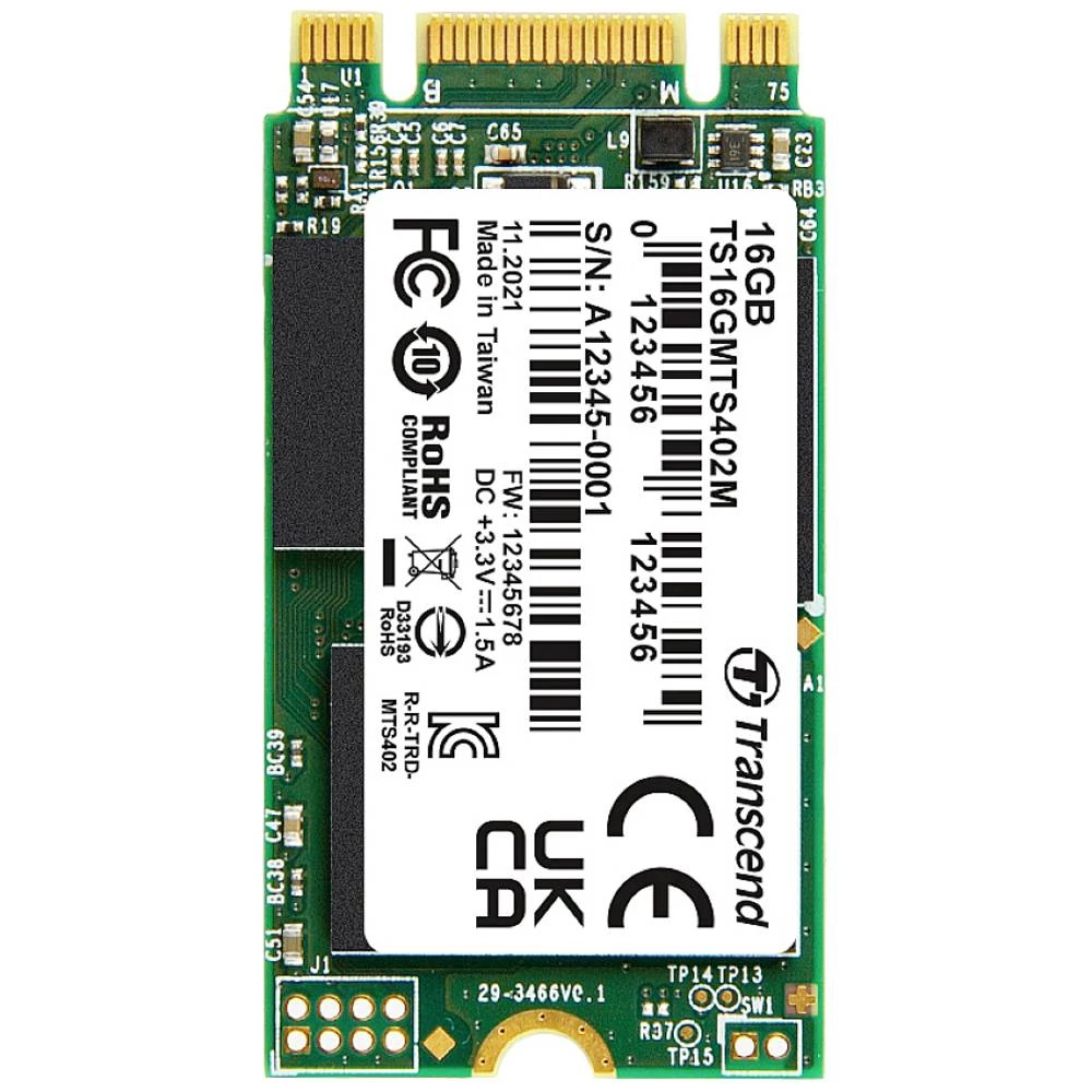 Transcend MTS402M 16 GB unutarnji M.2 PCIe NVMe SSD 2242 SATA III maloprodaja TS16GMTS402M slika