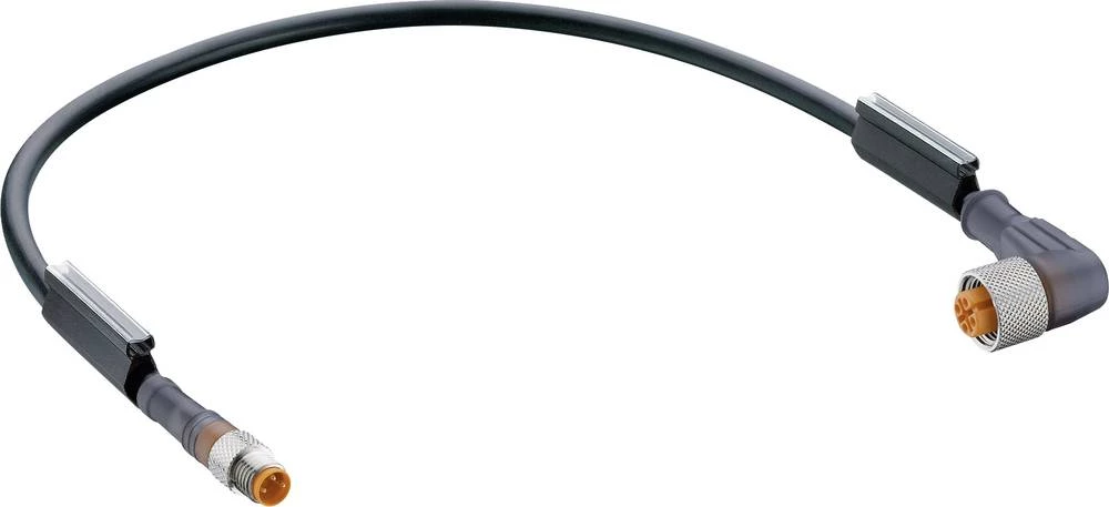 Utični konektor za senzor/aktivator, konfekcionirani M12 Ravni muški konektor, Ženski konektor, kutni 5 m Broj polova: 3 Belden slika