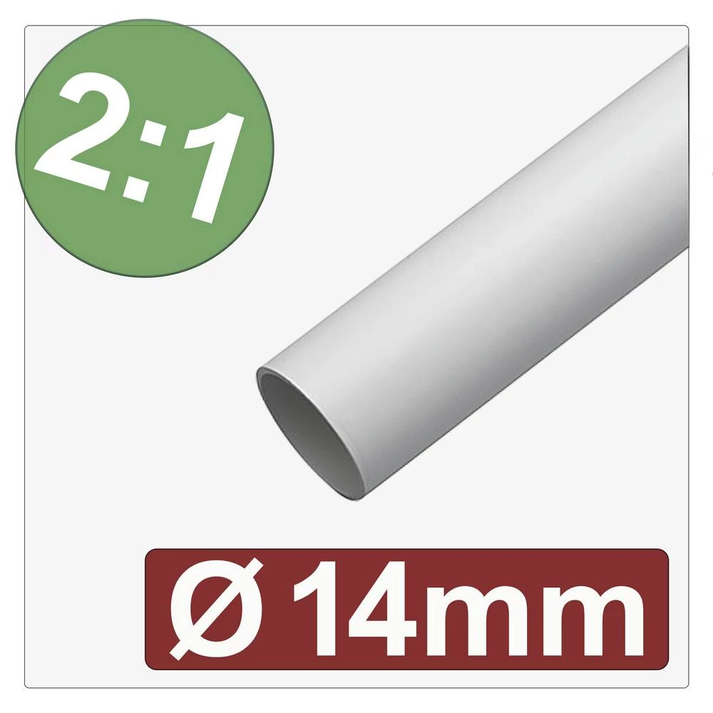 Quadrios 25CA589 skupljajuća cijev bez ljepila bijela 14 mm 7 mm Stopa skupljanja:2:1 Roba na metre slika