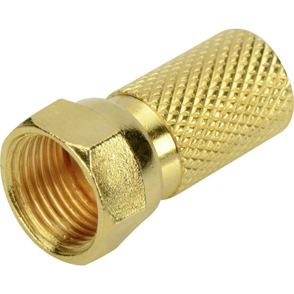 ednet 84674 SAT F konektor za koaksijalne kabele vanjskog promjera 6,8 mm, za kabele 7 mm, 75 ohma, zlato, metal edne slika