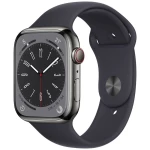 Apple Watch Series 8 GPS + Cellular 45 mm grafitno kućište od nehrđajućeg čelika s ponoćnim sportskim remenčićem - Regular Apple Watch Series 8 GPS + Cellular 45 mm kutija od nehrđajućeg čelika gra...