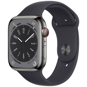 Apple Watch Series 8 GPS + Cellular 45 mm grafitno kućište od nehrđajućeg čelika s ponoćnim sportskim remenčićem - Regular Apple Watch Series 8 GPS + Cellular 45 mm kutija od nehrđajućeg čelika gra... slika