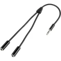 SpeaKa Professional-JACK audio priključni kabel [1x JACK utikač 3.5 mm - 2x JACK utičnica 3.5 mm] 0.20 m crn SuperSoft slika