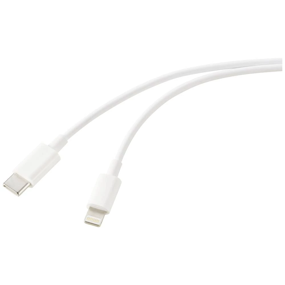 Renkforce USB kabel USB 2.0 USB-C® utikač, Apple Lightning utikač 1.00 m bijela RF-6857550 slika