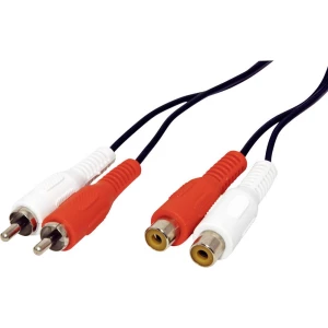 Value Cinch video priključni kabel [2x muški cinch konektor - 2x ženski cinch konektor] 5.00 m crna slika