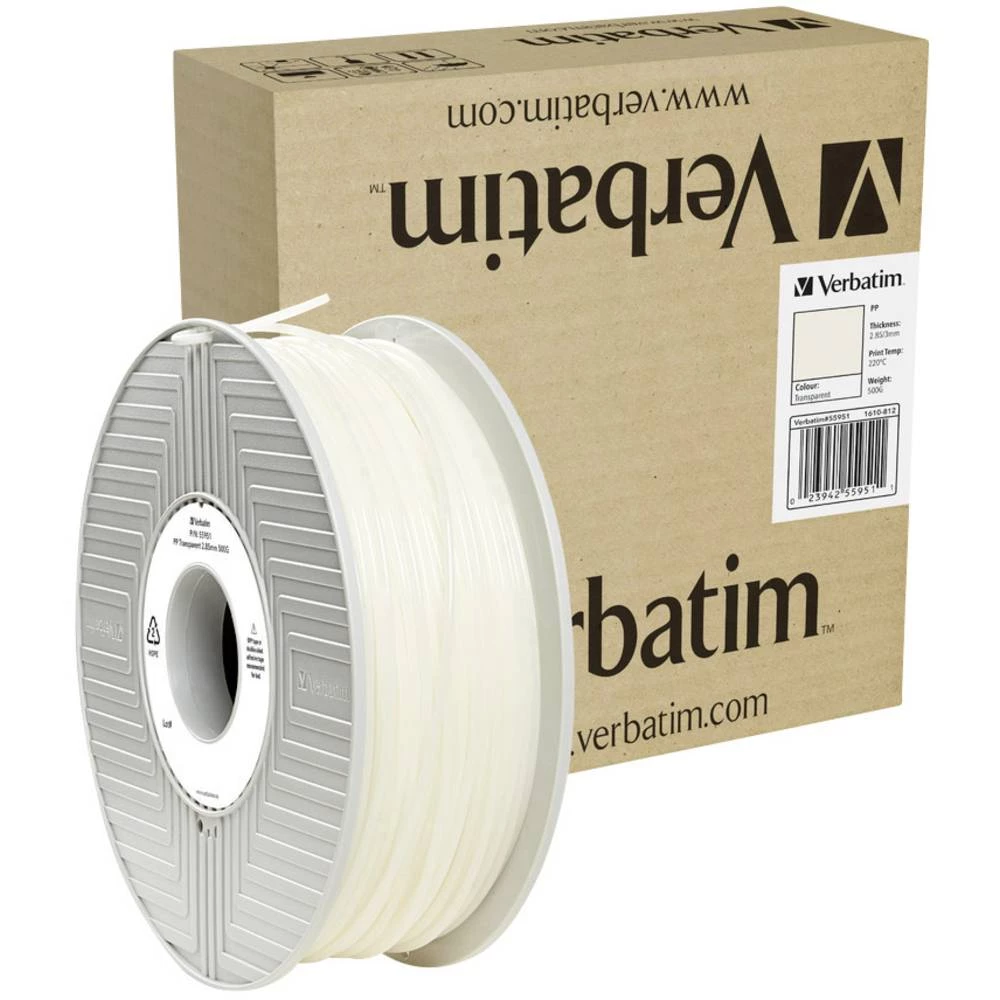 3D pisač filament Verbatim 55951 PP (polipropilen) 2.85 mm Prozirna 500 g slika